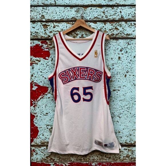 Philadelphia 76ers 96-97 Game Issued Jersey Sz 52 +4 Iverson Rookie Season - Picture 2 of 12